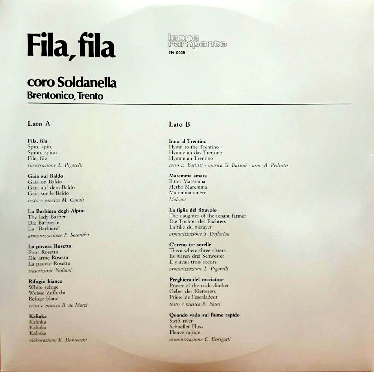 Copertina di Fila, fila