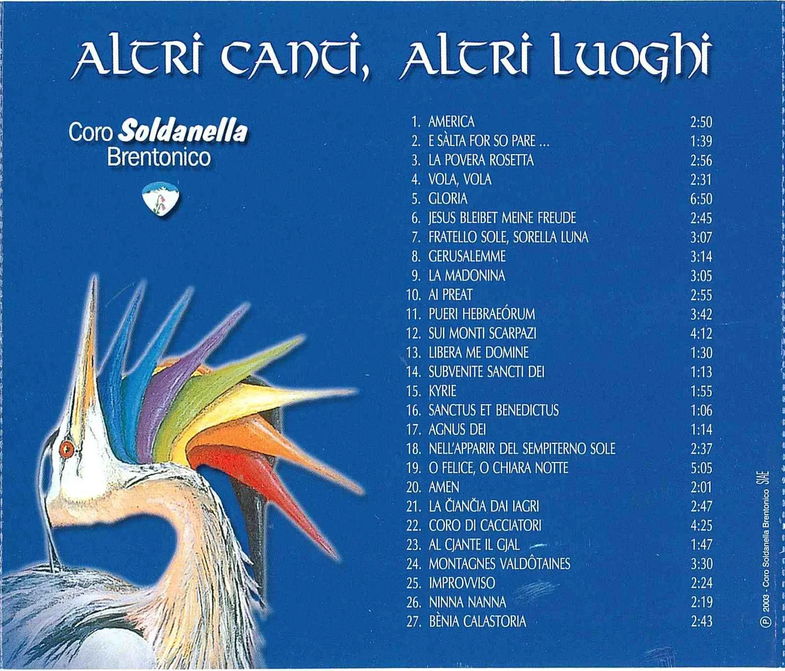 Copertina di Altri canti altri luoghi